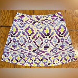 EUC Title Nine Skort, size medium, lined, purple/lime color pattern